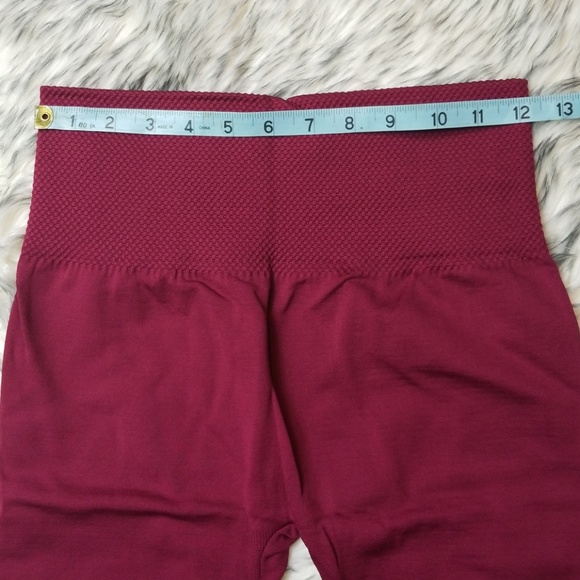 Burgundy Fleece Lined Leggings - Picture 2 of 4